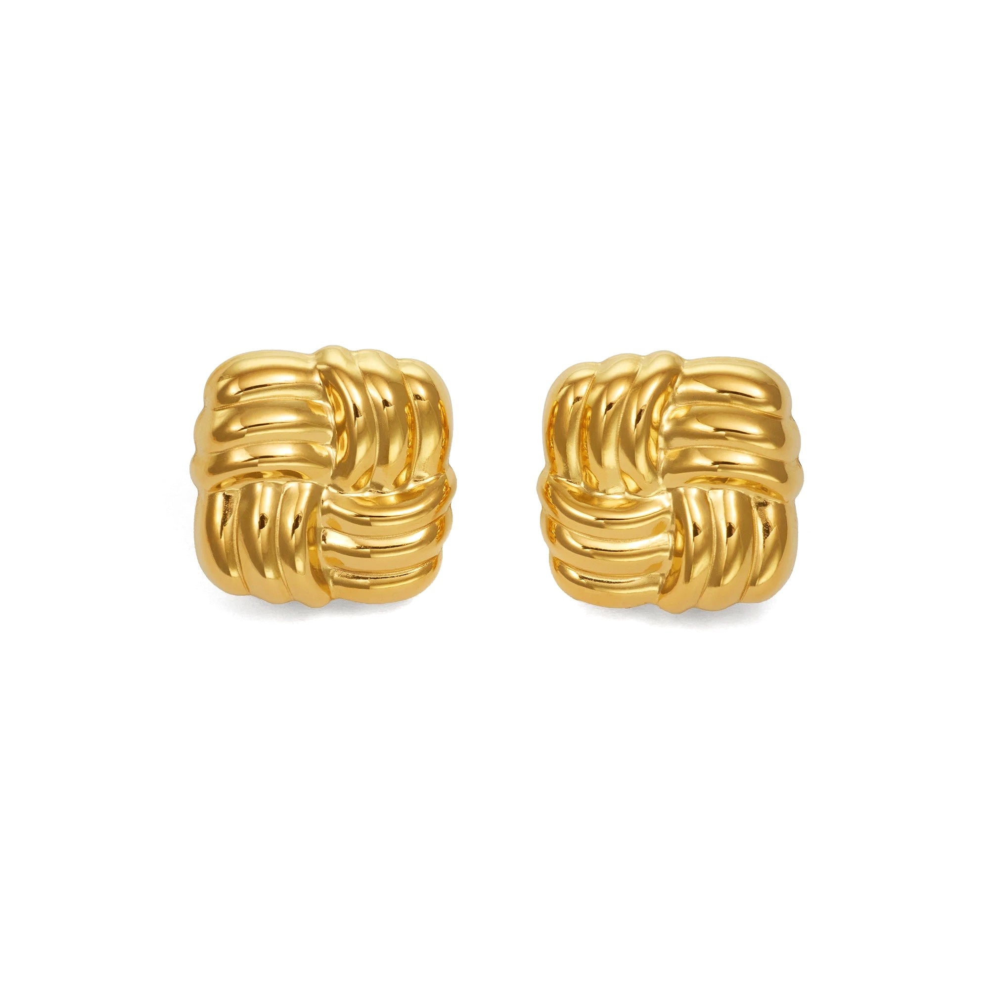 square woven earrings. vintage inspired. woven earrings.