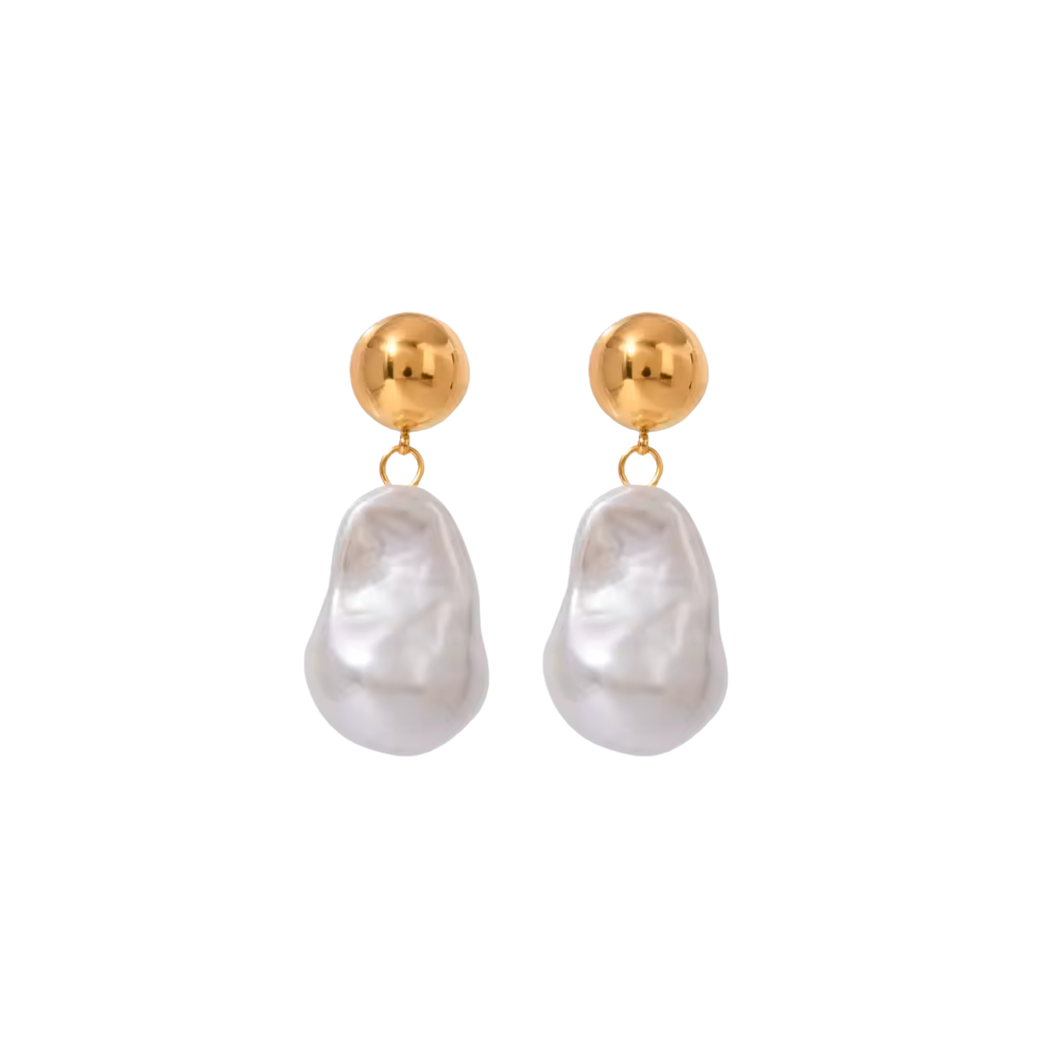 【HYERES LOR】22FW★ Noailles Pearl Point Earrings full 8.5-9-LAV-AAA_STUD_ON-MODEL.